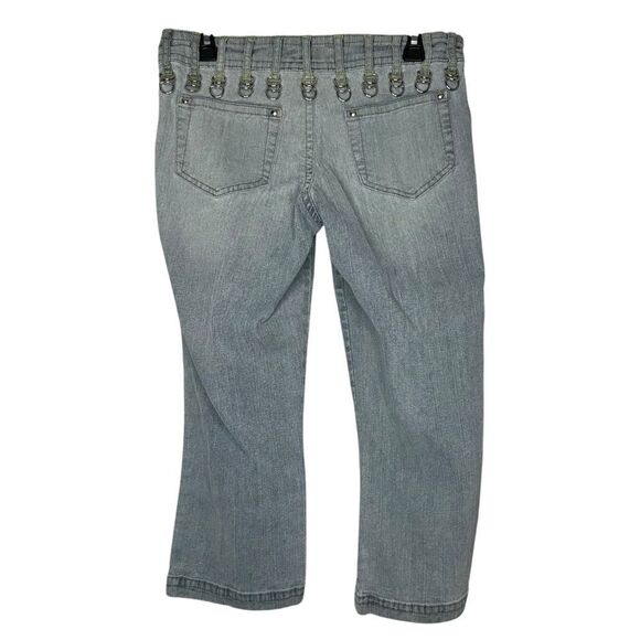 |EUC| JOUJOU Y2K Metal Belt Loop Accent Cropped Jeans - Picture 5 of 6